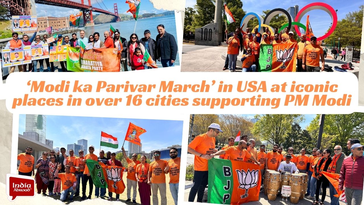 Overseas Friends of BJP organized Modi ka Parivar March in USA at iconic places in over 16 cities